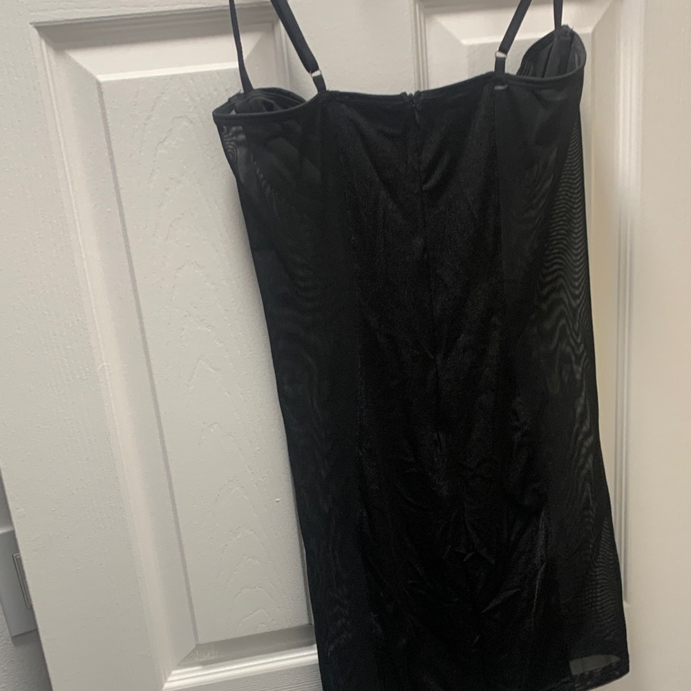 Edikted Black Mini Dress with Sheer Panels - Picture 4 of 5